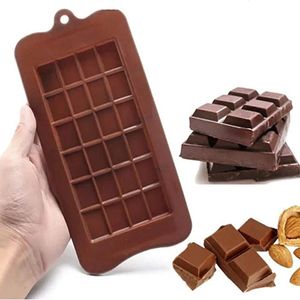 Molde retângulo de chocolate, moldes de silicone para cozimento, mini molde, bolo marrom, doces, 24 cavidades 122002