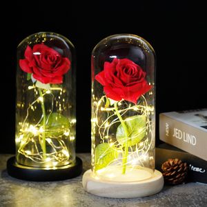 Drop Shipping Galaxy Rose Flowers Artificial Flowers k Placcato Gold Rose Flowers Decor Decor Creativo Regalo di San Valentino