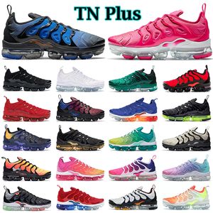 Wholesale running shoes air resale online - tn plus running shoes for men women air trainers Barely Volt Fireberry Tennis Ball Orange Triple Black Wolf Grey White Red Bleached Aqua mens outdoor sneakers
