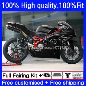 Einspritzkörper für DUCATI 848R 1098R 1198R Glanzschwarz 848 1098 1198 S R 07 08 09 10 11 12 14Nr. 43 Karosserie 848S 1098S 1198S 2007 2008 2009 2010 2011 2012 OEM-Verkleidungsset