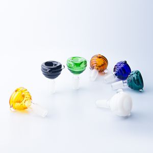 G049 Accessorio per pipa da fumo Ciotola 14mm 18mm Maschio Ciotole in vetro colorato Cupola Stile Dab Rig Bong Tool