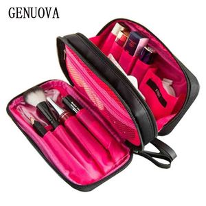 Spazzole di bellezza Rossetto Organizzatore Panno di nylon Cerniera Cosmetici Doppio lavaggio da viaggio Trucco Forniture Borse