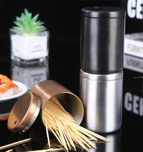 Newstainless Steel Toothpick Holder Tooth Pick Dispenser, Tjockning Tandpinnar Container Fick Storage Box Hotell, Restaurang, Kök RRA99