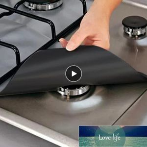 4Pcs Black Gas Range Protectors, Non-Stick Reusable Stovetop Burner Covers for Kitchen Accessories