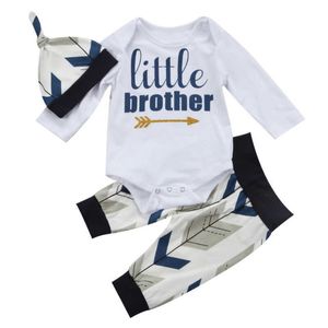 3 adet Yenidoğan Bebek Bebek Erkek Kız Romper Bodysuit Pantolon Şapkalar Kıyafet Giysileri Set G1023
