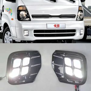 1 Pair Car Daytime Daytime Front Bumper Bumper Fog Lampada LED LED DRL per Kia Bongo 2012 - 2015 2016 2017 2017 2018 2019