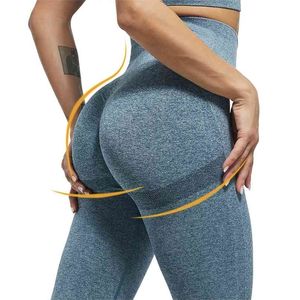 Seksi Tayt Kadınlar Yüksek Bel Fitness Kabarcık Butt Legging Push Up Spor Spor Leggins Egzersiz Jeggings 210925