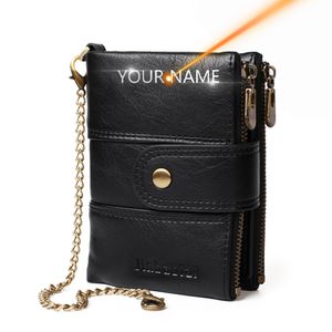 Wallets Men High Quality 2021 Name Customized Short Card Holder Male Purse Name Engraving Coin Holder For Boy