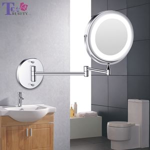 Touch-Eitelkeit Spiegel großhandel-LED Make up Spiegel mit leichter Klappwand Waschtischspiegel x x Vergrößerung doppelseitiger Berührung hell einstellbarer Badezimmerspiegel