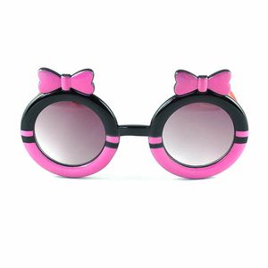 Enfants taille belle noeud papillon lunettes de soleil Simple bonbons couleurs cadre rond avec joli noeud papillon belles filles lunettes décoratives