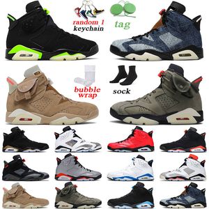 Jumpman 6 TsxBritish Khaki Mens Outdoor Shoes Washed Denim Olive Electric Green Carmine Tinker Men Trainer