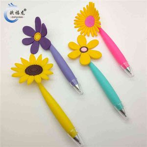 Pen Korean creative silicone plant sunflower Festival gift decorative soft glue sunflower pot