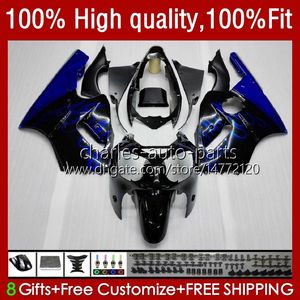 Injection Fairings For KAWASAKI NINJA ZX1200 ZX 12R 1200CC 1200 CC ZX1200C ZX 12 R 02-06 3No.18 ZX12R 02 03 04 05 06 ZX-12R 2002 2003 2004 2005 2006 OEM Body blue flames blk