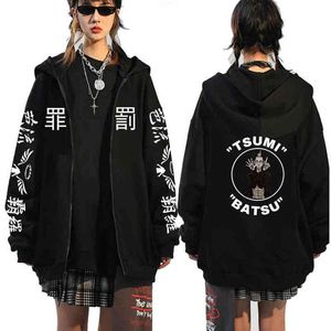 Japanische Anime Tokyo Revengers Baji Keisuke Zipper Hoodies 2021 Winter Japan Stil Sweatshirts H1227