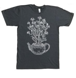 T-shirts men första te - växt t-shirt present mens gåvor drinker blomma rolig skjorta för män