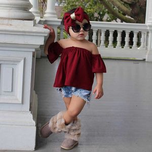 Cool Lovely Summer Children Clothing Set Girl Suits T-shirt ,Jeans,Headband Mix Order Factory Cost Cheap Wholesale