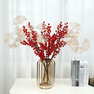 Dekorative Blumenkränze, goldene künstliche Pflanzen, Ahornblätter, Weihnachtsdekoration, Zuhause, Wohnzimmer, Schreibtisch, Dekoration, Party, Hochzeit, Urlaub, Blumenarrangement