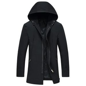 Herrgravrockar 2021 Höst- och vinterstil Fashion Leisure Long Hooded Coat Jackets