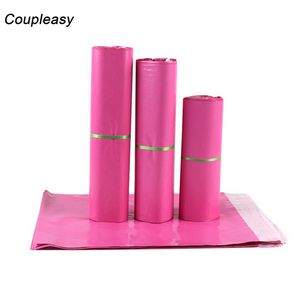 10Pcs 7 Sizes Pink Plastic Logistics Courier Bag Self Adhesive Seal Poly Pouch Waterproof Shipping Packing Envelopes