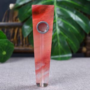 Partihandel Red Smält Stone Flat Mouthed Crystal Pipe Utländska Donghai Factory Direktförsäljning