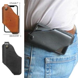 Utomhusväskor Män Camping Ourdoor Cellphone Loop Holster Case Belt Midja Bag Props Leather Purse Telefon Plånbok för aktiviteter