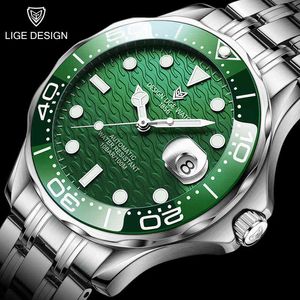 2021 neue Sport Herren Mechanische Uhren Lige Top Marke Automatische Tourbillon Uhr Männer Wasserdicht Datum Uhr Mann Tauchen Armbanduhr Q0524