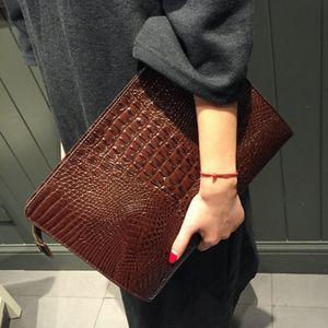 Ipad clutch case bag crocodile grain casual envelope bags document package