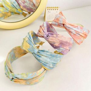 Yeni Moda Kadınlar Şapkalar Geniş Yan Kravat Boya Bez Çapraz Düğüm Hairband Türban Saç Aksesuarları Toptan