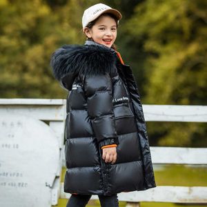 -30 gradi inverno ragazze tuta da neve cappotto collo di pelliccia reale ragazzo parka antivento bambini spessi abbigliamento da neve caldo abbigliamento per adolescenti 5-12 anni H0917