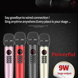 L-598 professional 9W Bluetooth karaoke microphone speaker portable wireless mini home KTV for Sing and music play Party With Retail Box