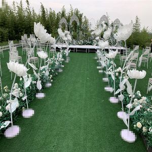 3個/ロットの結婚式の装飾小道具道のガイドフラワーパーティーステージ通路のシルク糸の花ウィンドウ背景の供給