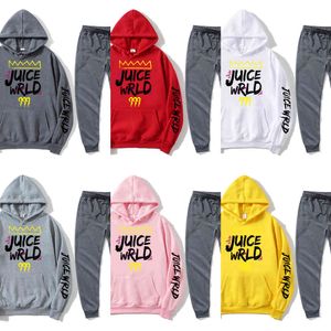 Сок WRLD набор мужчин Две части наборы трексуита Hoodie и темно-серые брюки X0610