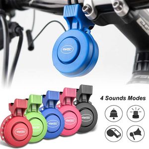 Electric Bike Horn Electronic Bicycle Bell 120dB Waterproof 4 Sound Modes Mini USB Rechargeable for Mountain , BMX 220210