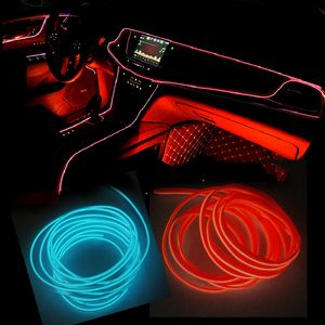 Auto Led Strip Atmosphere Light per fai da te Flessibile AUTO Lampada per interni Decorazioni per feste Luci Neon Strip 12V USB o sigaretta Drive 1m / 3m / 5m