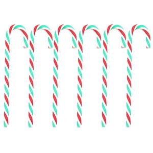 Kerstdecoraties 6 stks Snoep Canes Plastic Kruk Hanger Xmas Boom Opknoping Ornamenten