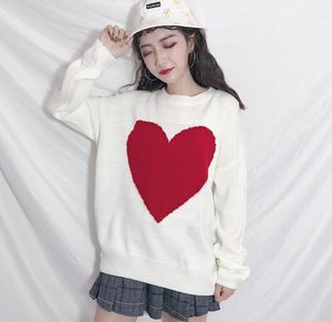 Kadın Sweaters Tatlı Logo Harajuku Fashion 2021 Gevşek O-Neck Sueter Mujer Dantel Dişi Örme Süveter Kültürü Katı Jumper Kadın Kış