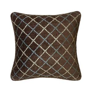 Cushion/Decorative Pillow Hinyeatex Vintage Dark Brown Soft Rayon Chenille Diamond Woven Decorative Case 45x45cm Sofa Blue White Line Cushio