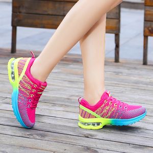 Wholesale 2021 Top Fashion Mens Women Sports Running Shoes Newest Rainbow Knit Mesh Outdoor Runners Walking Jogging Sneakers SIZE 35-42 WY29-861