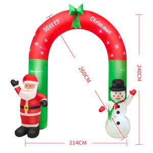 Dowód Dekoracje Świąteczne Nadmuchiwane Model Boże Narodzenie Scena Dekoracje Ozdoby Święty Mikołaj Snowman Home Ogród Wejście Welcome Arch XD24810