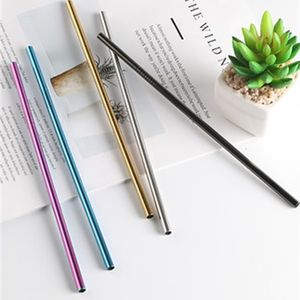304 stainless steel straw recycling drinking tube group colorful straw outdoor portable 6 cm 26.5cm straight