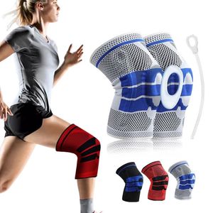 Piece Silicone Full Knee Brace Strap Patella Medial Support Strong Meniscus Compression Protection Sport Pads Running Basket Elbow &