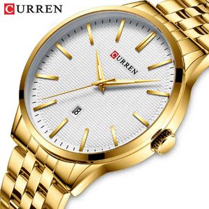 Top Luxury Brand Curren Mężczyźni Zegarek Moda Biznes Męskie Zegarki Wodoodporne Sport Kwarcowy Zegarek Męski Zegar Relogio Masculino 210517