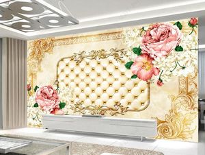 3D 벽지 Papel de efrod 꽃 홈 장식 거실 및 침실 고급 배경 벽에 대 한 홈 장식