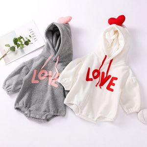 Autumn Winter Infant Baby Boys Girls Letter Printing Rompers Clothing Kids Boy Girl Long Sleeve Clothes 210429