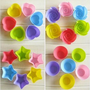 Silicone Bolo Molde de Cozimento Moldes Aparelhos DIY Muffin Cup Bolo Moldes Handmade Sabão Molde Cozinha Gadget LLB8877