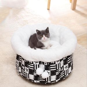 Cat Łóżka Meble Pet Dog Comfy Calming House Hodowca Puppy Cave Sleeping Bed Winter Ciepe For Cats Supplies1