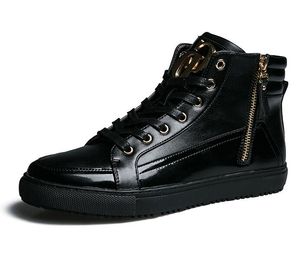 Scarpe da uomo punk rock hip hop sneakers alte Scarpe stringate con punta arrotondata Scarpe da ballo traspiranti Scarpe eleganti da uomo