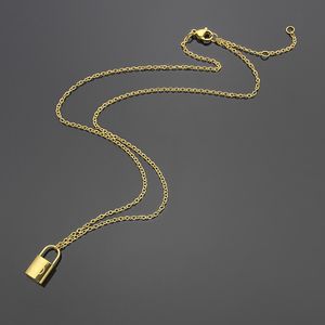 2022 Top Quality Stainless Steel Luxury Lock Necklaces Pendants Colors Fashion Simple V Necklaces Classic Style Women Designer Jewelry