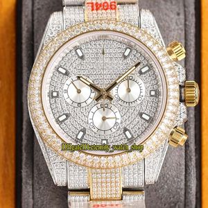 Eternity Klockor RRF Anpassad version 116508 116503 116505 SA7750 Kronografi Automatisk Diamond Dial Iced Out Mens Watch Two Tone Armband 904L Steel Case 116500