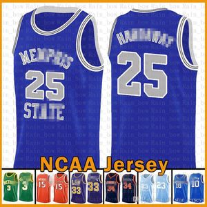 TKM ANFERNEE 25 HARDAWAYバスケットボールジャージーメンフィステートカレッジカウヒステファン30カリー2 NCAAレナードドウェイン3ウェイドラリー33バード